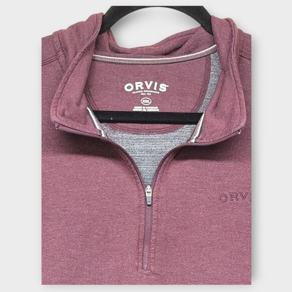 Mens ORVIS Soft Lightweight 1/4 Zip Purple Pullover Sweater Size XXL - Picture 3 of 7